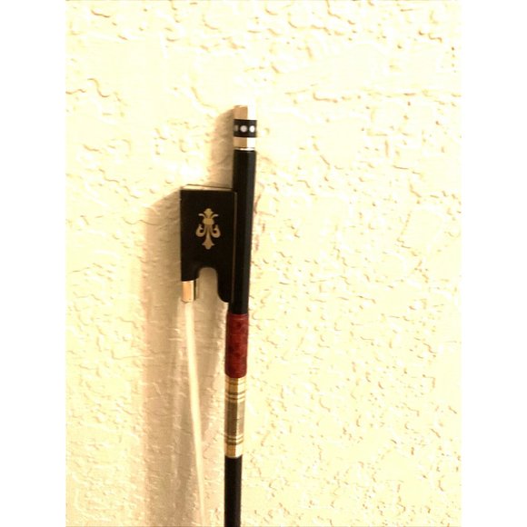Professional Black Carbon Fiber Violin Bow Gold Parts Lizard Skin Grip 4/4 - Picture 2 of 11